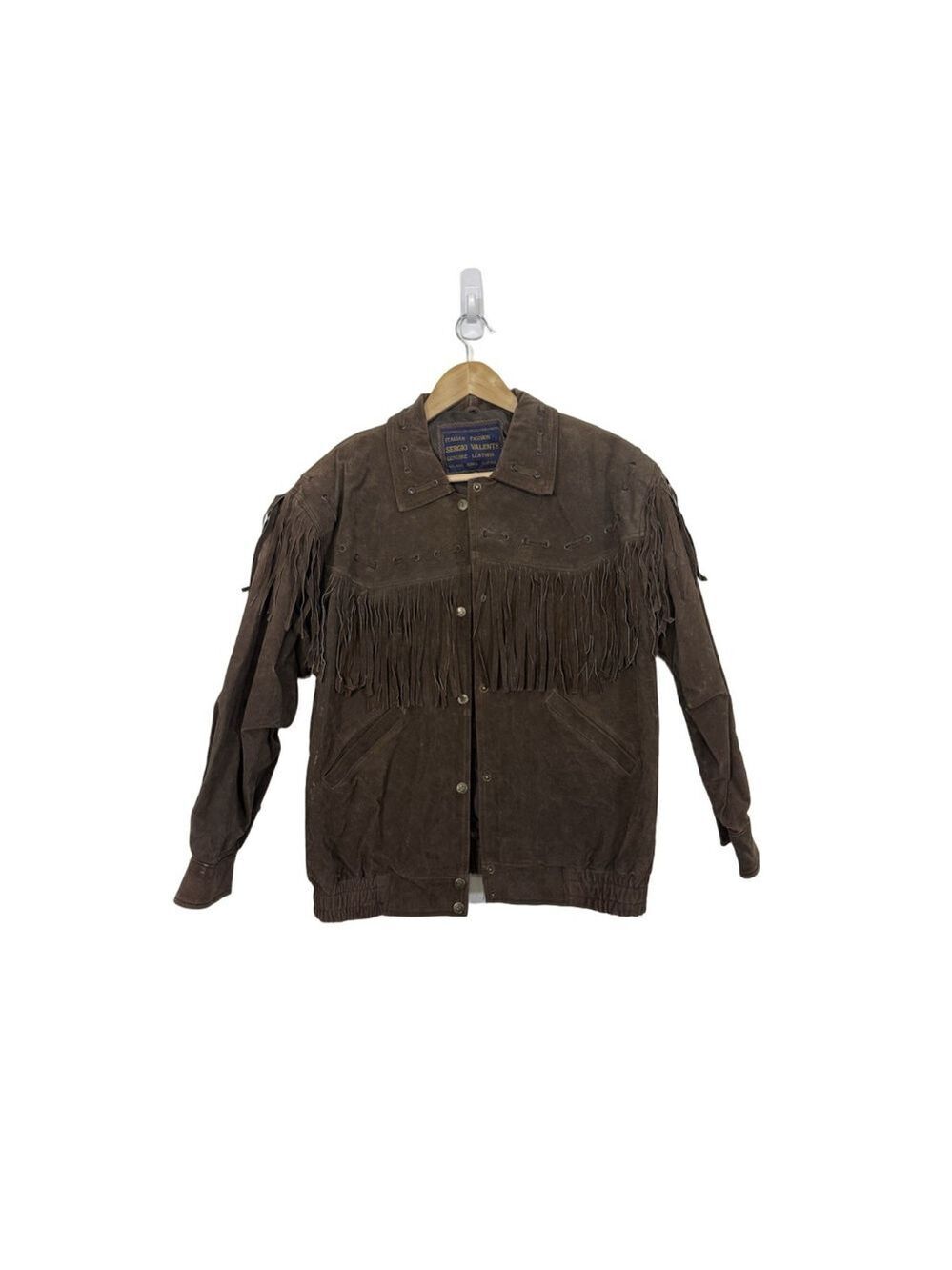 Vtg Sergio Valente Suede Leather Fringe Jacket Women MED Western Boho Rodeo NWT - Picture 2 of 14